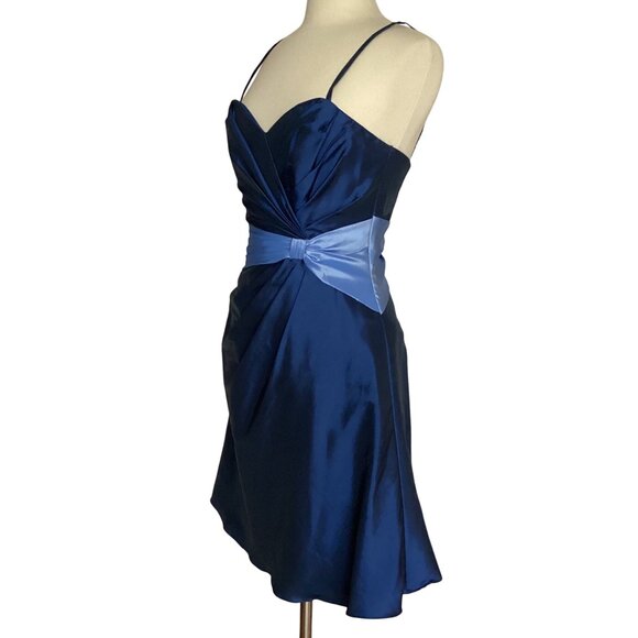 Impression Bridal Iridescent Blue Short A-Line Prom Dress Size 10 - Picture 2 of 9